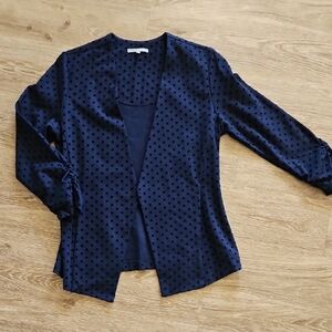 Navy Blue Polka Dot Women's Jacket